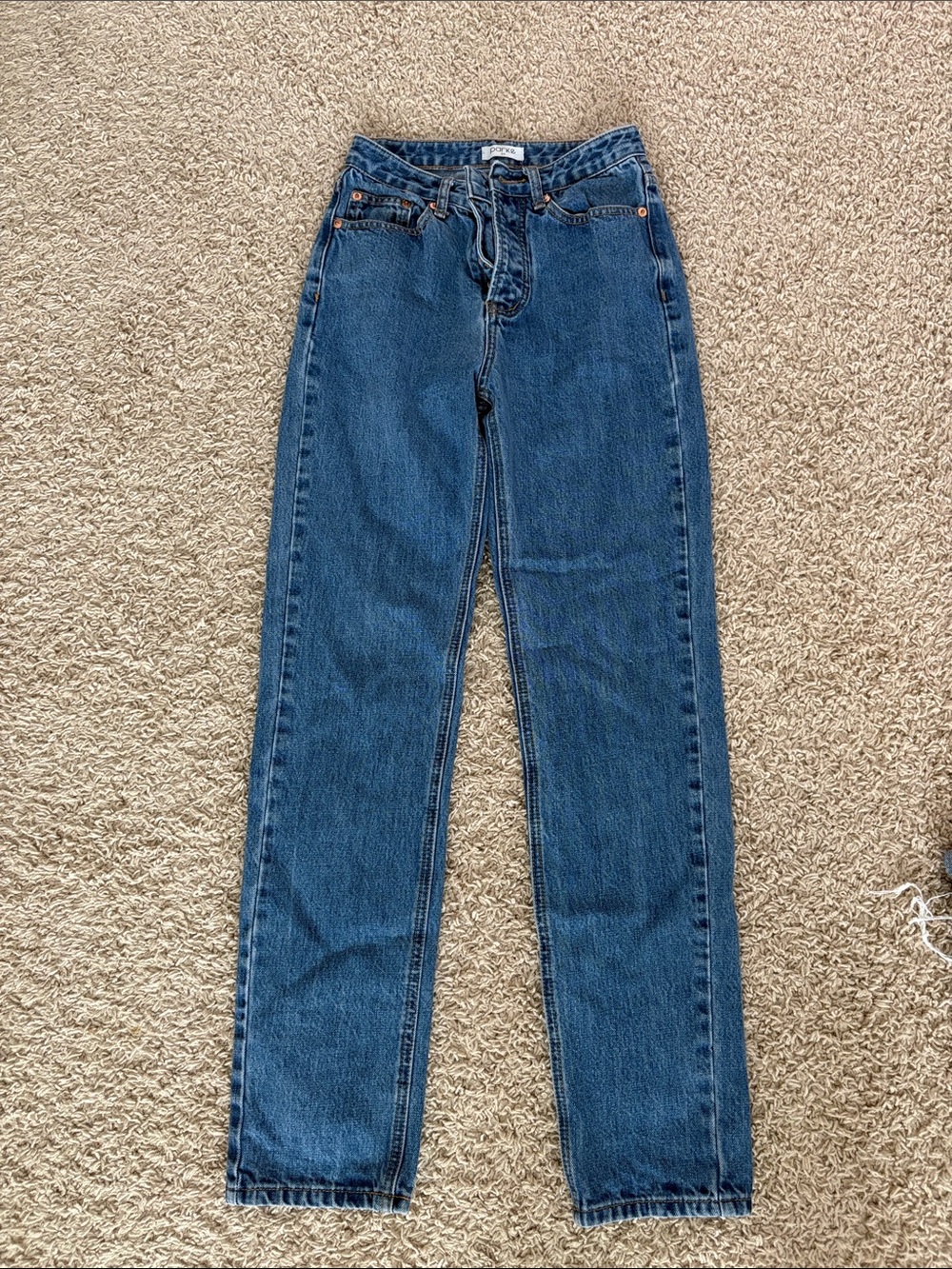 Parke Women's Straight-Leg Jeans in Classic Blue Denim